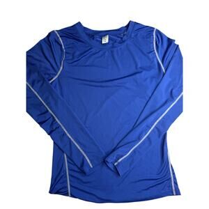 Mens Royal Blue Long Sleeve Compression Shirt - Size M